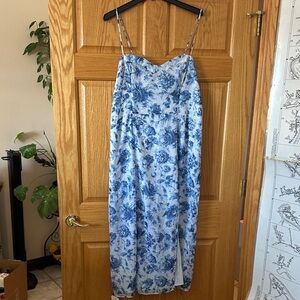 Abercrombie & Fitch Blue Floral Midi Slip Dress